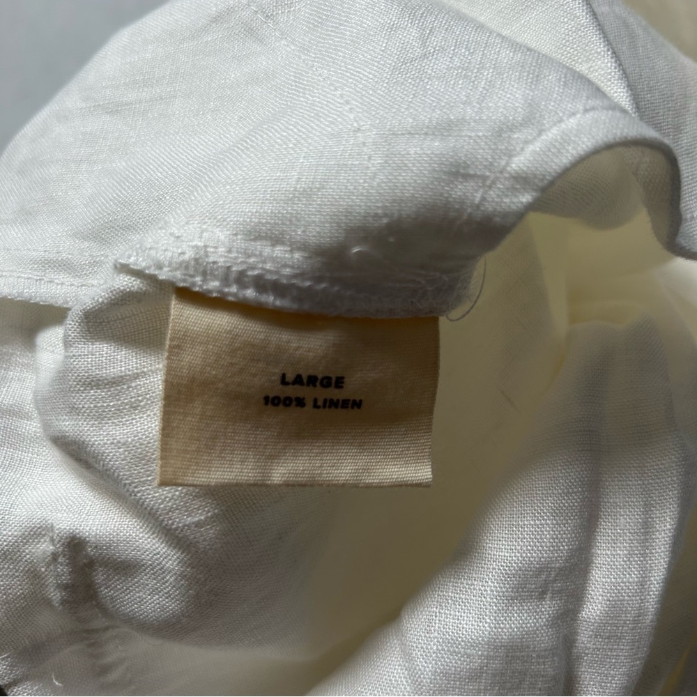 AEXAE wide leg white linen pants NWT size large - Picture 7 of 7